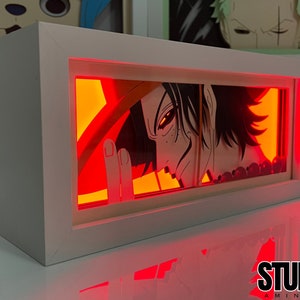 Handmade Anime Light box, Anime Night Light RGB Remote, Anime Lamp, Magna Lightbox for Anime Fans, 3D Paper Carving Anime Lightbox, Gift