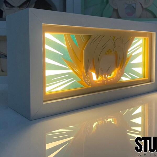 Handmade Anime Light box, Anime Night Light RGB Remote, Anime Lamp, Magna Lightbox for Anime Fans, 3D Paper Carving Anime Lightbox, Gift