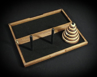 Personalized Hardwood Towers of Hanoi Game Set