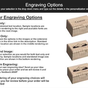 Engraving options: Text Only, Image Only, Text and Image, Custom Engraving.