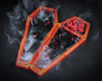 Personalized Hardwood Coffin Dice Vault