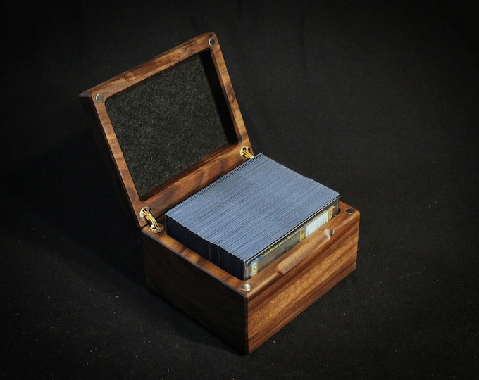 Basswood MTG Travel Box With Gear Mechanism Wooden Magic the Gathering Travel Case Fits a Full