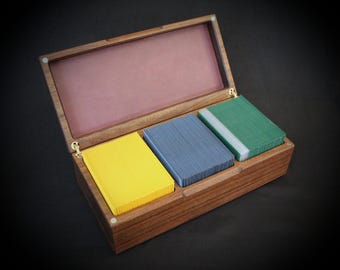 Personalized Hardwood Triple Commander Deck Box