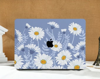 Blue Leaf Daisy New MacBook Case for 2023 Air 15, New Pro Mac Laptop, Macbook Air 13 2020 , 12 Case Air Macbook Pro 13 14 15 16 2023