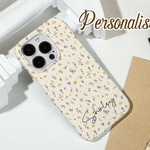 Beige Tricolor Flowers iPhone Case Silicone Case Hard Shell Case, For iPhone 15 13 13 Pro Max 12 Pro Max 11 XR Xs X Phone Case Bild 2