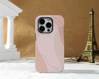 Vintage Pink Ripple iPhone Case Silicone Case Hard Shell Case, For iPhone 15 13 13 Pro Max 12 Pro Max 11 XR Xs X  Phone Case