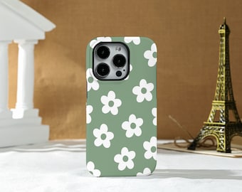 Easy White Flower iPhone Case Silicone Case Hard Shell Case, For iPhone 15 13 13 Pro Max 12 Pro Max 11 XR Xs X  Phone Case