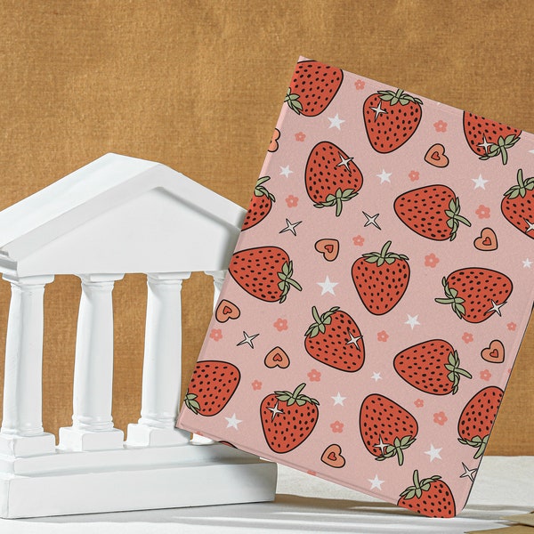 Cute Strawberry Jam iPad Case with Pen Case, Personalised iPad Pro 12.9, Pro 11, 10.9, 10.5 10.2 iPad Air 4 iPad 9 , iPad Mini 6 Case