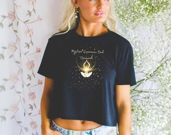 Sacred Flow Lightworker's Blessing Flowy Crop Tee Channel Positive Energy Spread Light Yoga Meditation Empowering Spiritual Wear