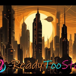 Jupiter&#39;s Metropolis - Digital art inspired by Deco and Noir style