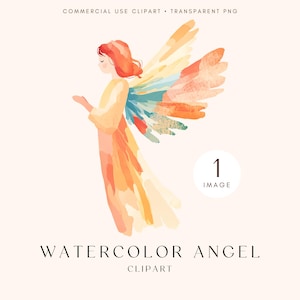 Watercolor Angel Clipart | Vintage Christmas Angel | Baptism Clip Art | Greeting Card Artwork | Scrapbooking | Journals | Commercial Use