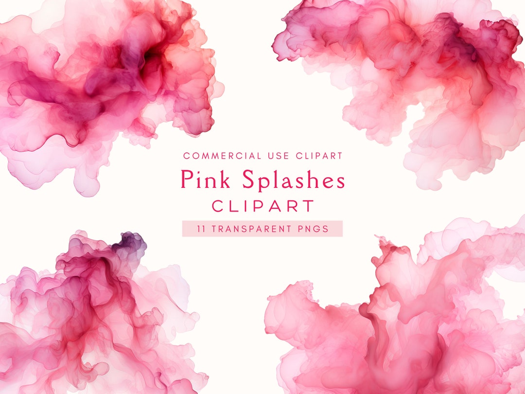 Pink Color Splash Line Pink Color Splash Clipart Alcohol Ink Png Watercolor Transparent Paint ...