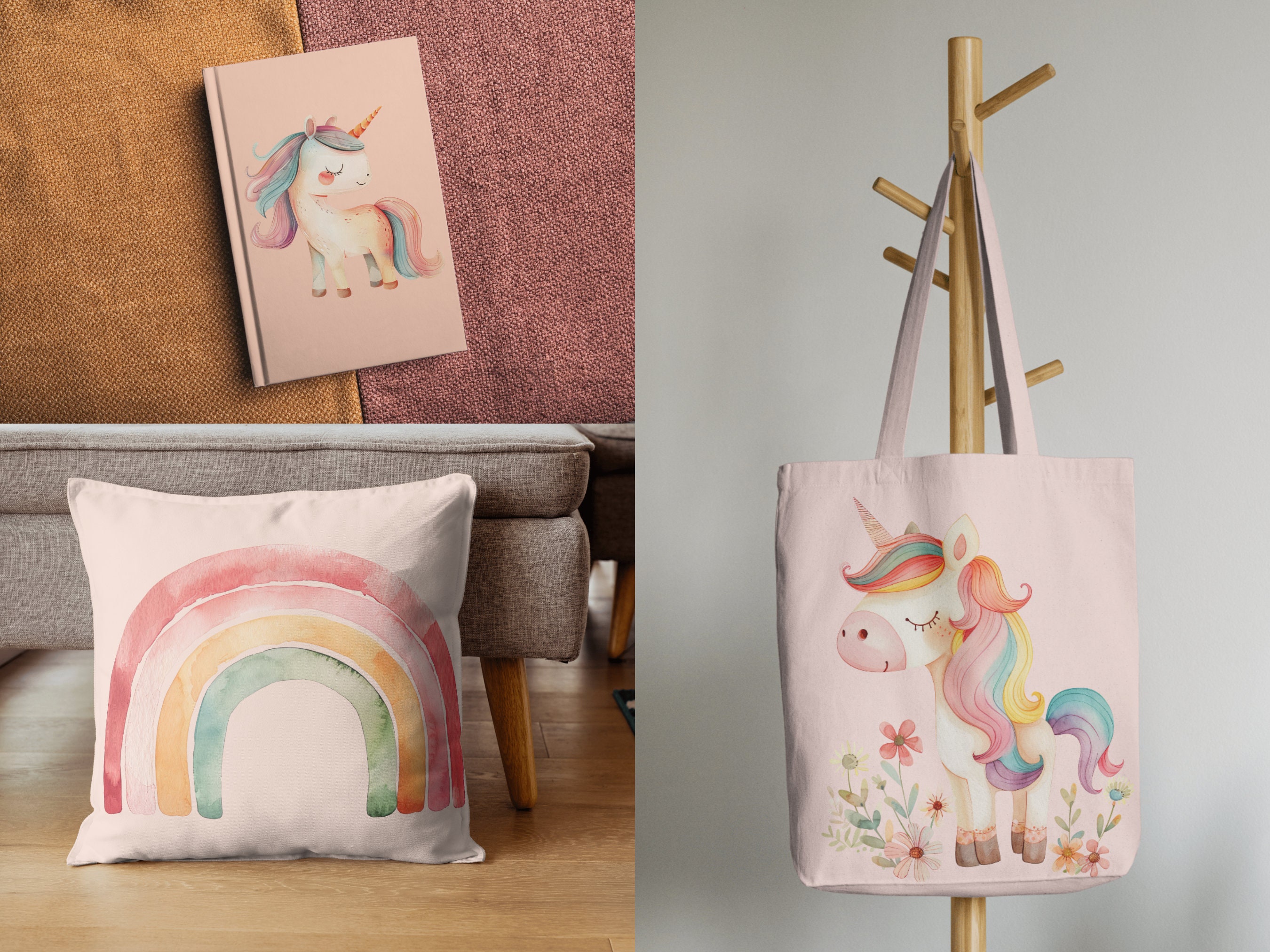 Pastel Unicorn Rainbow Clipart | Digital Download | Pastel Unicorns ...
