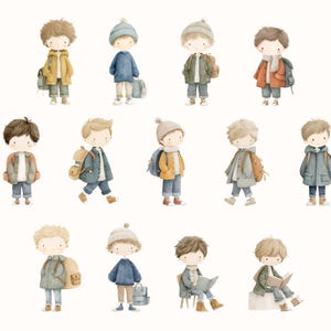 Cute School Kids Clipart | Back to School PNG | Student Illustrations ...