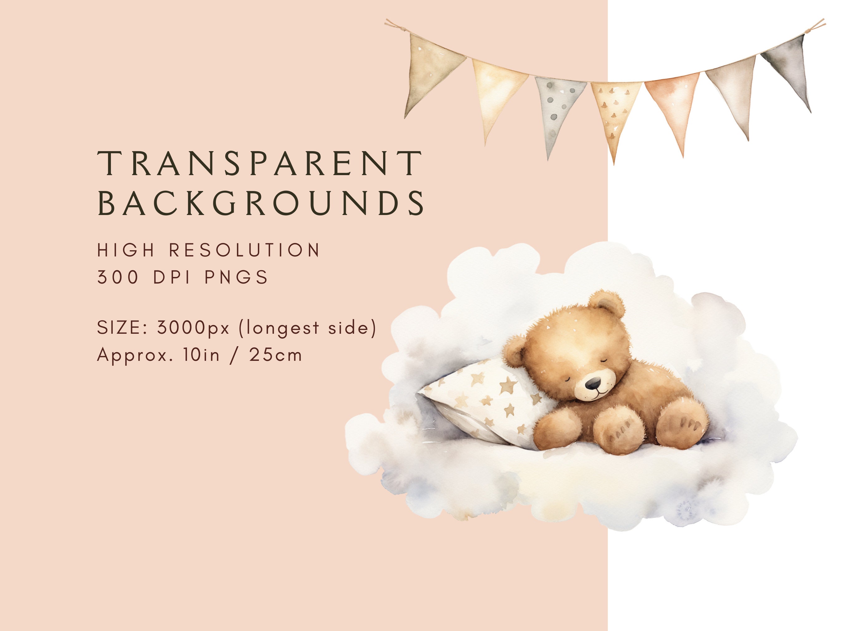 Clipart Gender Neutral Baby Shower | Cute Teddy Bear | Instant Download ...