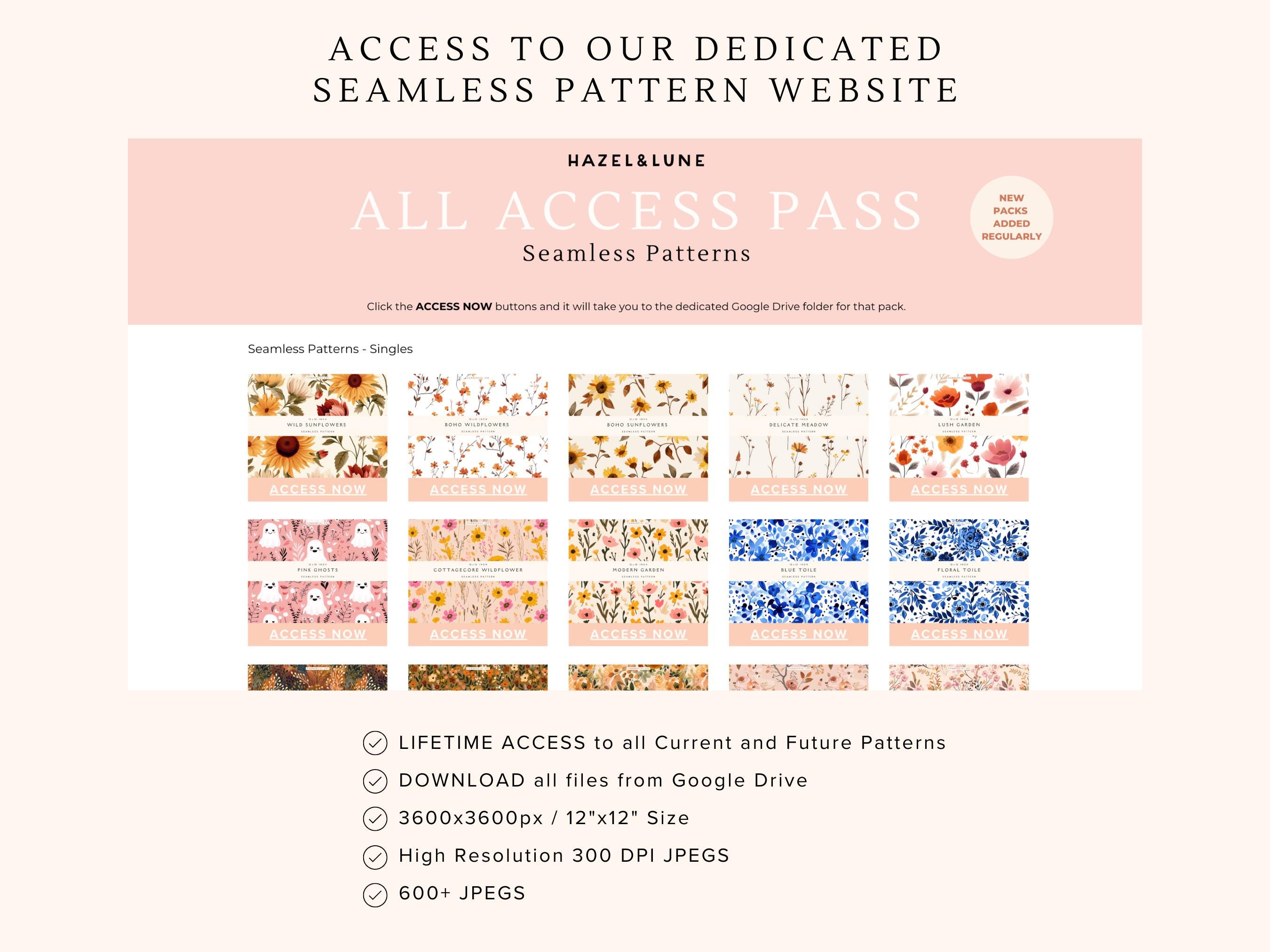 Seamless Patterns 850+ | All Access Pass | Whole Shop Bundle | Lifetime ...