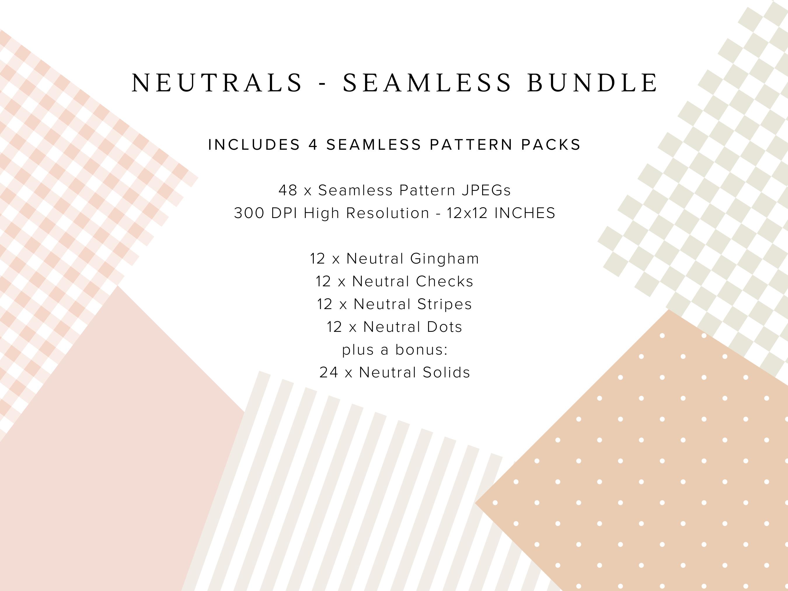 Neutral Gingham Seamless Digital Paper Bundle | Scrapbooking Pattern ...