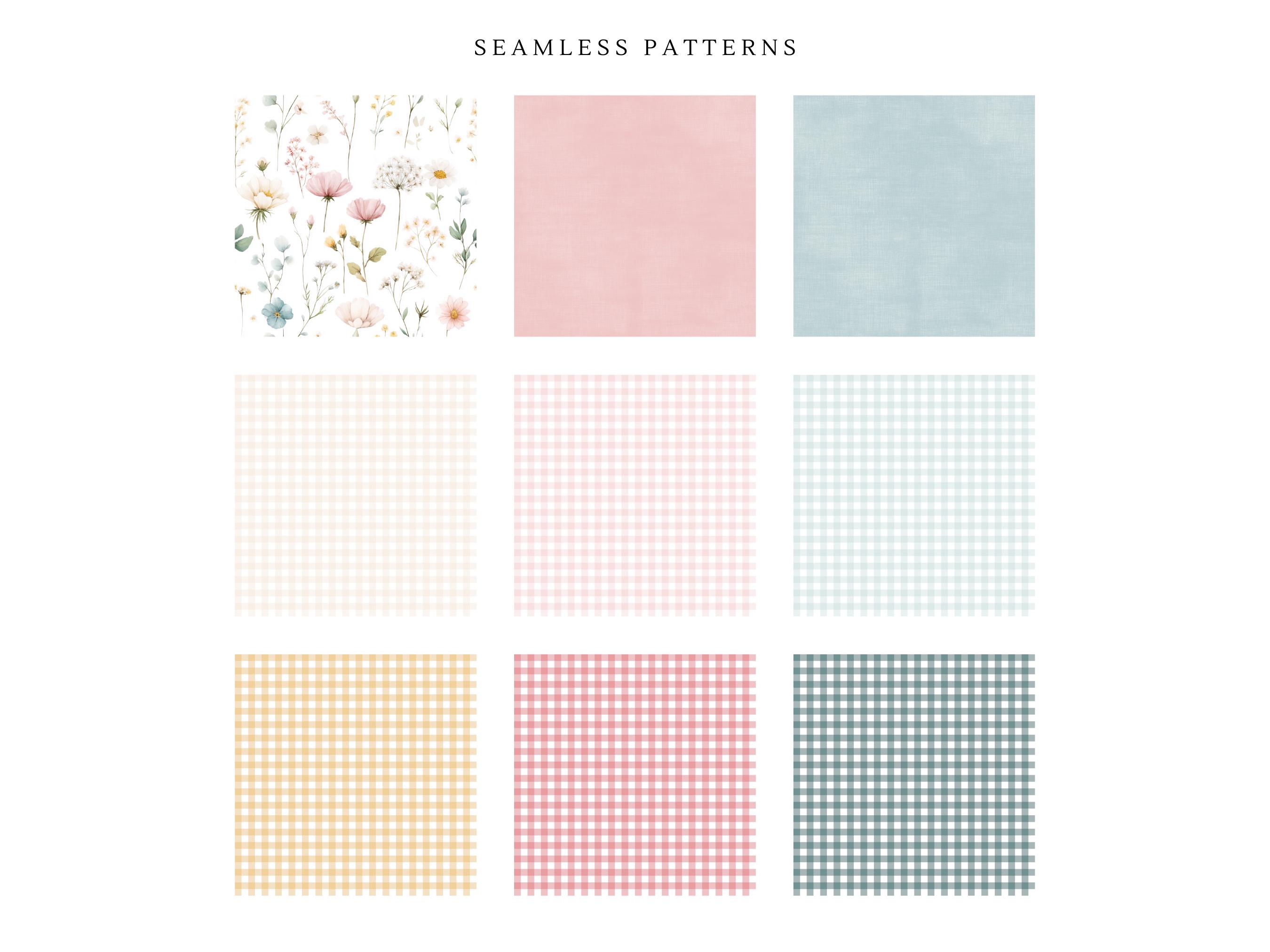 Seamless Pattern Wildflowers Pastel | Boho Floral Digital Paper ...