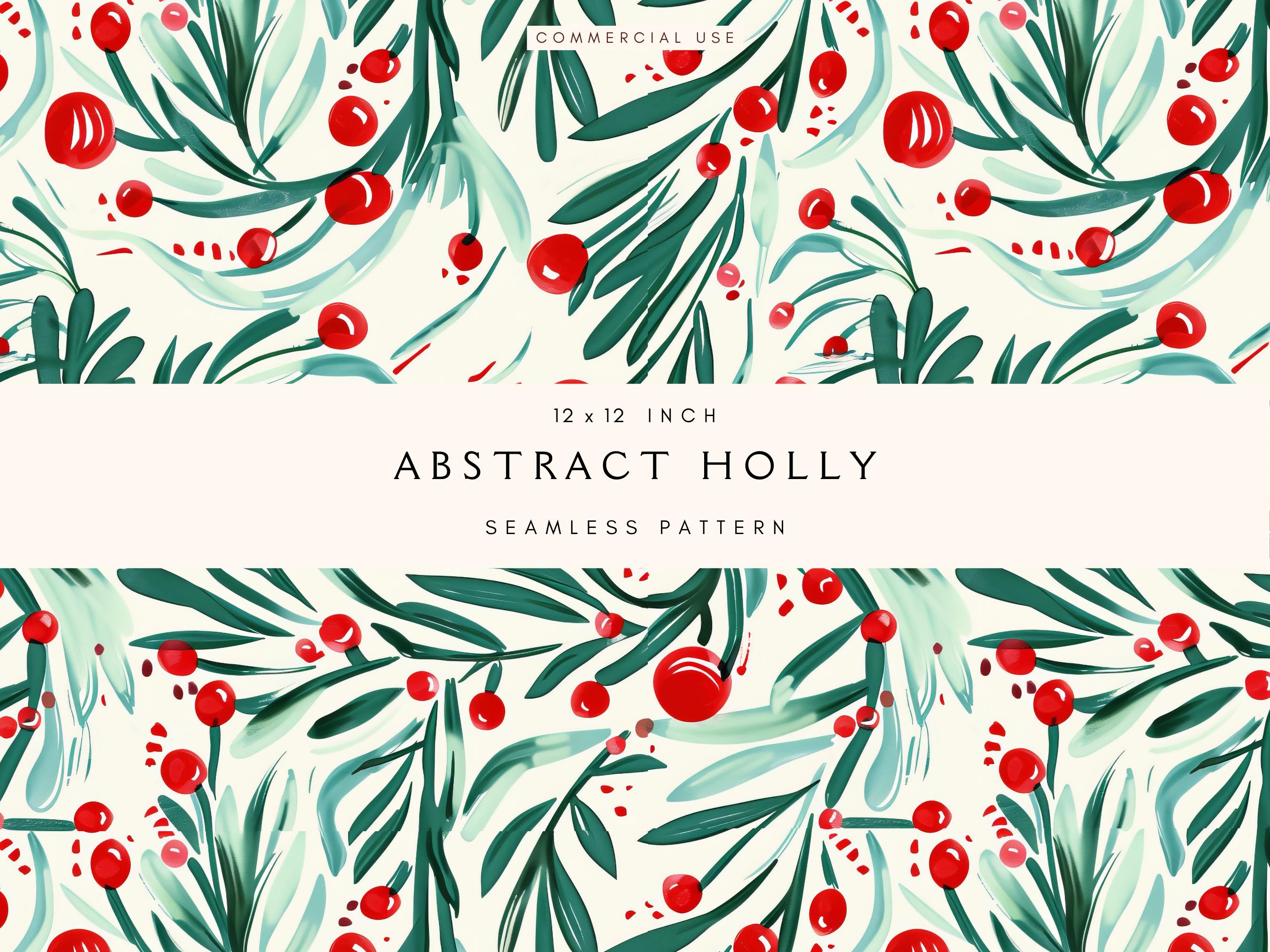 Holly Repeat Pattern Watercolor Holly Seamless Pattern | Winter Berries | Repeating Pattern ...