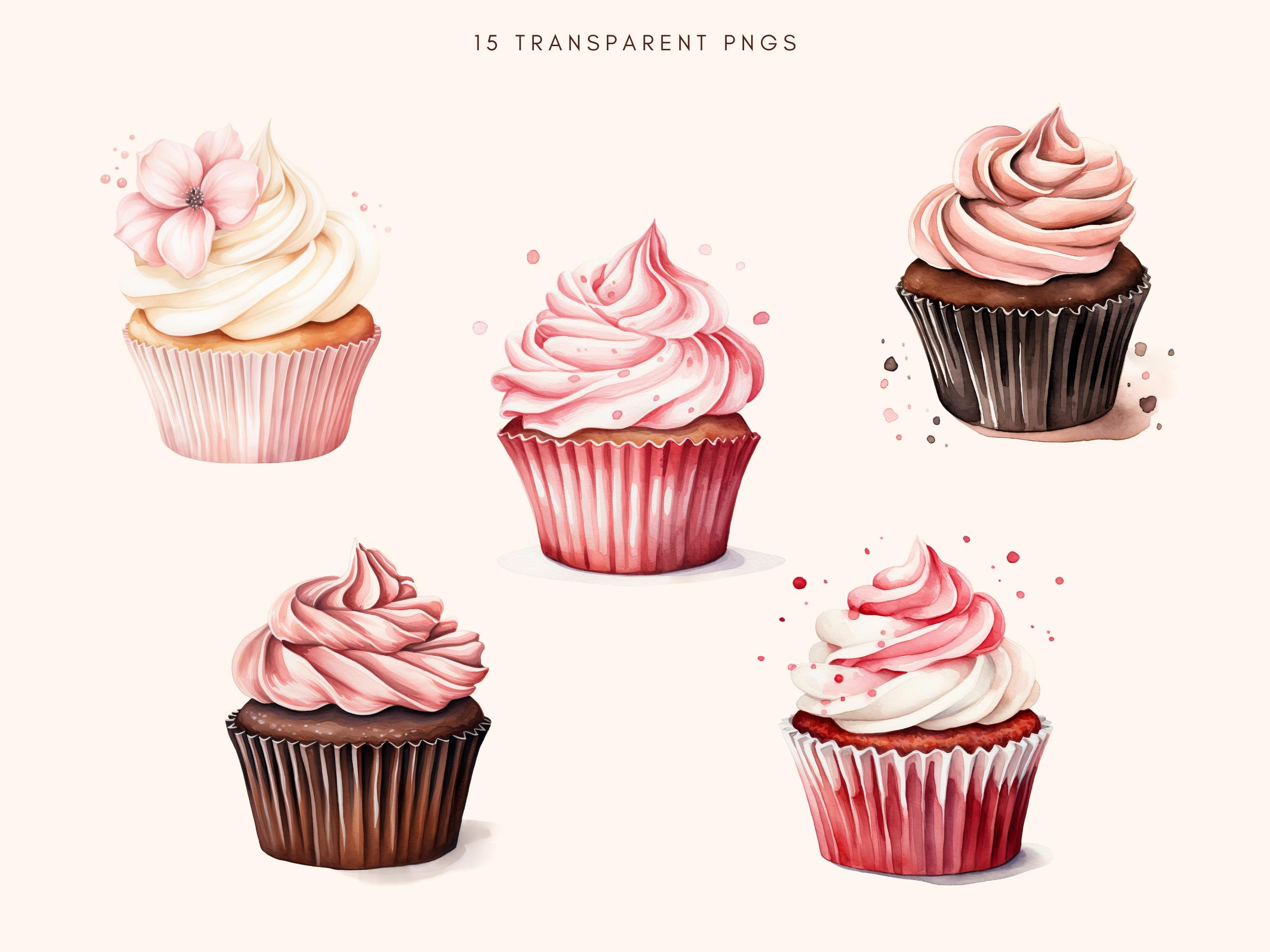 Cupcakes Clipart Set | Instant Download | Stickers | Digital Download ...
