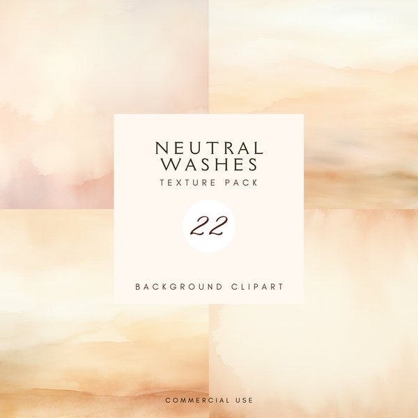 Watercolour Washes Neutrals Clipart |  | Background Texture | Watercolour Wash | Wedding | Commercial Use | Digital Papers Pack | Beige