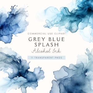 Grau Blau Color Splash Clipart | Alkohol Tinte Png | Aquarell Transparent | Farbe Splatter Clipart | Abstrakte Clip Art Png | Tshirt Motiv