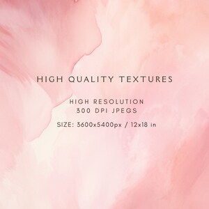 May include: Abstract watercolor background texture in shades of pink and white. High quality textures, high resolution 300 DPI JPEGs. Size: 3600x5400px / 12x18 in.
