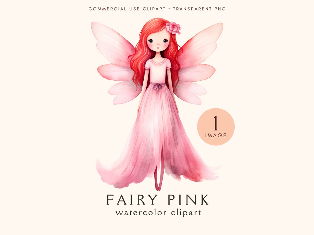 Fairy Pink Clipart | Magical Girl | Watercolor Fairy Tale Png | Baby ...