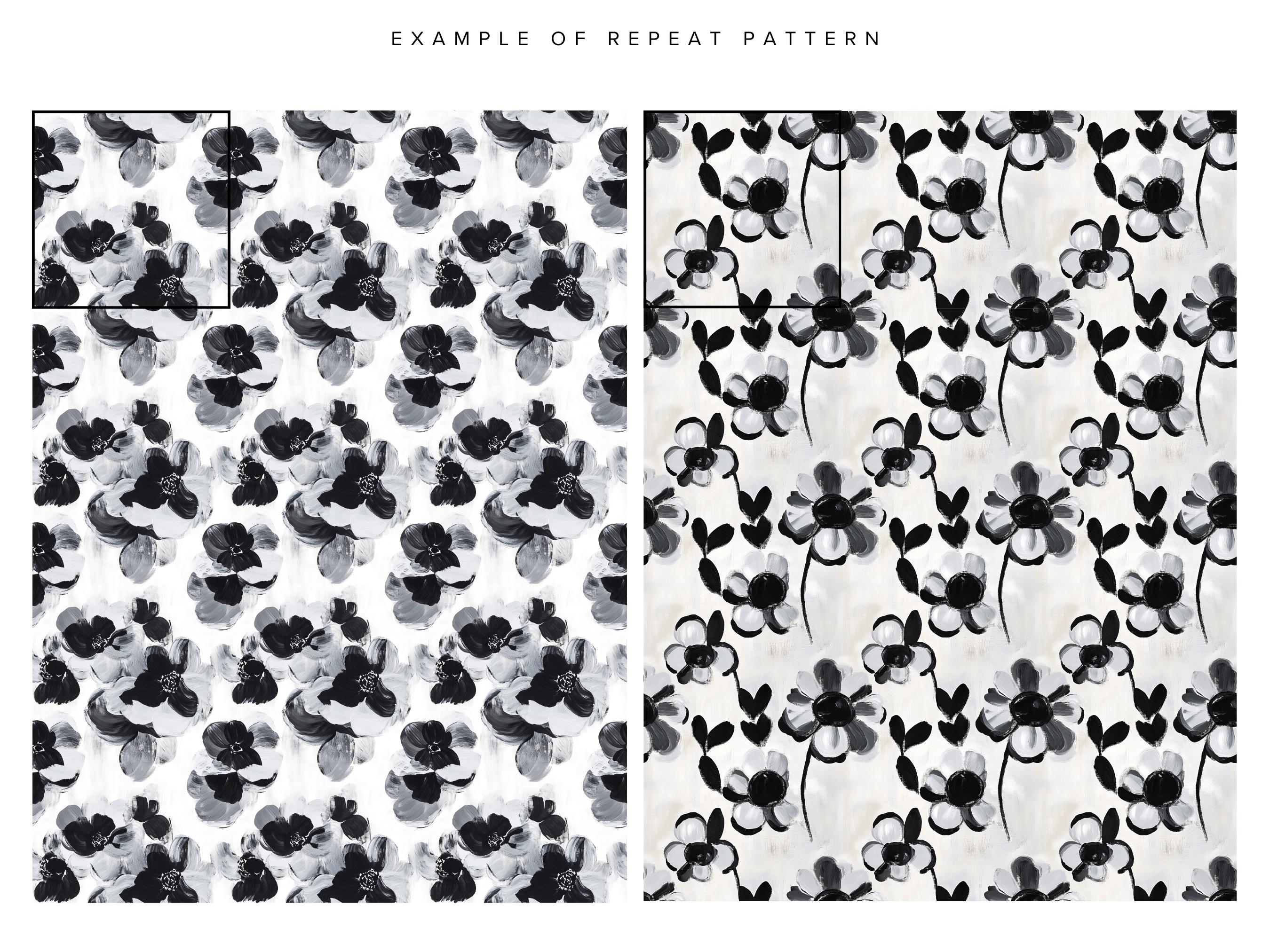 Black Floral Seamless Pattern | Digital Paper | Elegant Floral Design ...