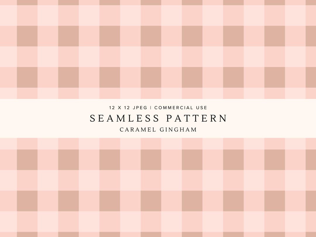Caramel Gingham Seamless Pattern | Neutral Check Digital Paper | 12x12 ...