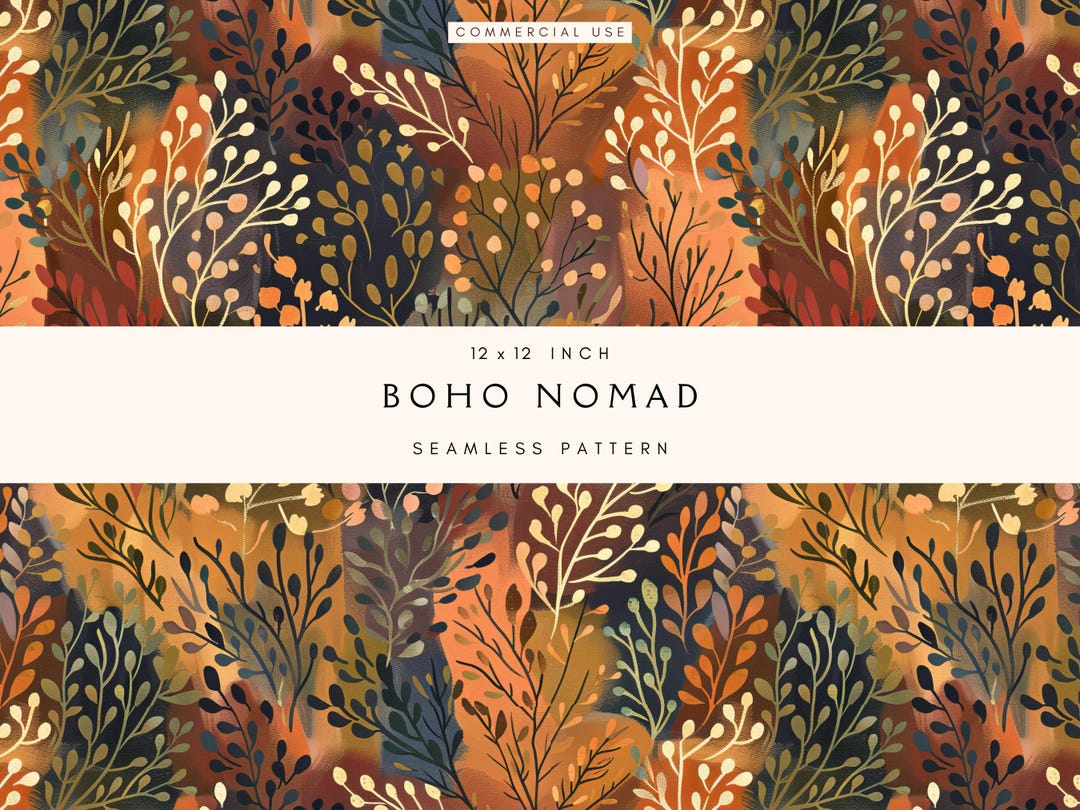 Boho Floral Seamless Pattern | Printable Scrapbook Paper | Junk Journal ...
