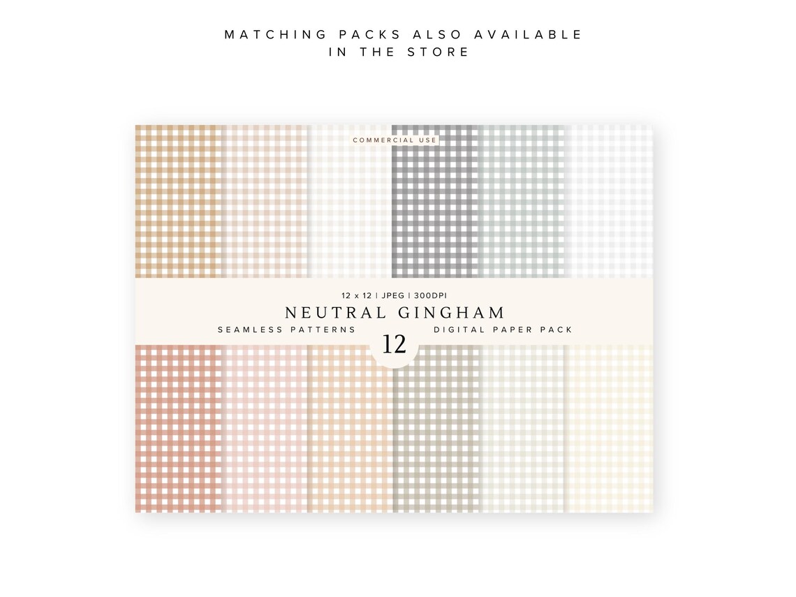 Check Seamless Pattern | Boho Digital Paper File | Neutral Aesthetic ...