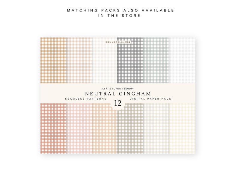 Check Seamless Pattern | Boho Digital Paper File | Neutral Aesthetic ...