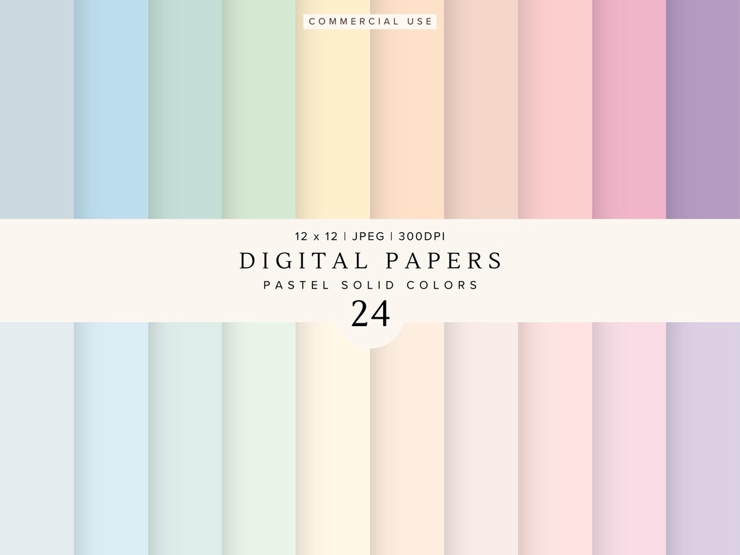 Pastel Solid Color Digital Paper Pack | Printable Backgrounds for ...