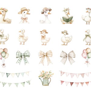 Silly Goose Clipart | Spring Vintage Cottagecore, Whimsical Cute ...