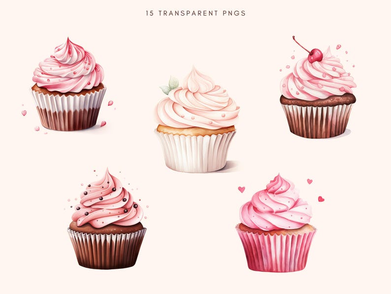 Cupcakes Clipart Set | Instant Download | Stickers | Digital Download ...