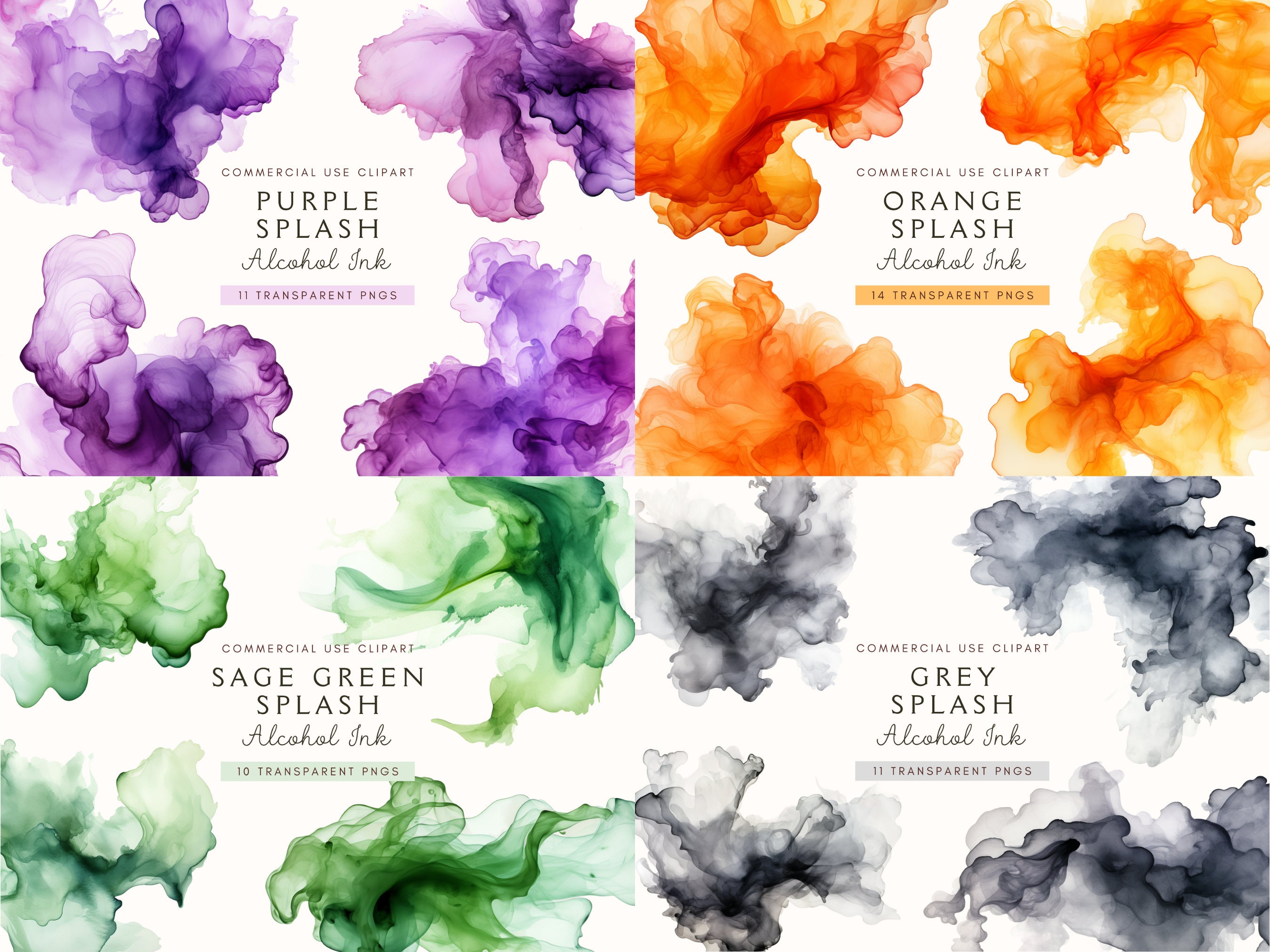 Alcohol Ink Splashes Alcohol Ink Splash Clipart | Vibrant Watercolor Paint Splatter PNG ...