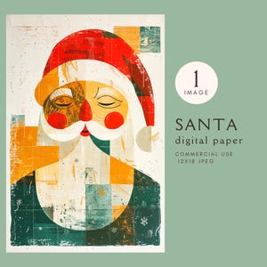 Scandi Weihnachtsmann Digitales Papier | Clipart Printable Weihnachten Jpeg | Kommerzielle Nutzung | Grußkarten-Grafik | Sofortdownload | Design-Elemente