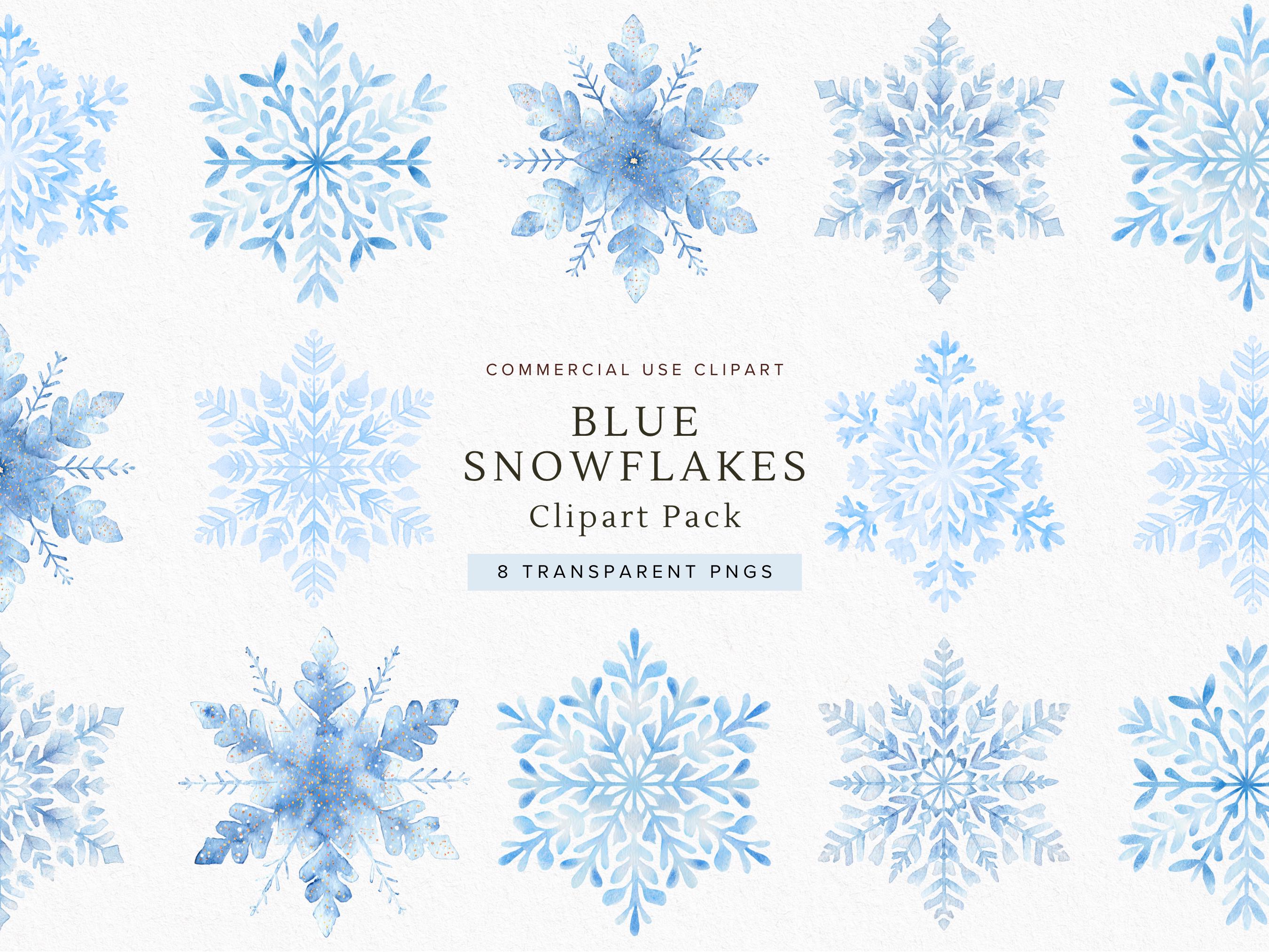 青い雪の結晶のクリップアート | 水彩クリスマスPNG | 冬の工芸品 | デジタルダウンロード | ホリデーデコレーション | スクラップブッキング  | 透明PNG - Etsy 日本, image size:2700x2025
