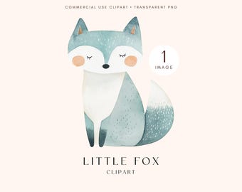 Clipart poolvos | Aquarel winter | Digitale download | Schattige vosillustraties voor kinderkamerdecoratie | Afdrukbaar ontwerp | Vakantieprojecten