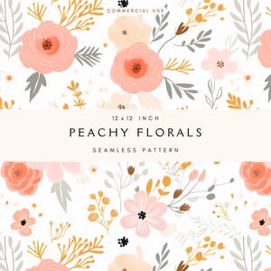 Pastel Floral Digital Paper | Seamless Watercolor Patterns | Printable Craft Supplies | Floral Backgrounds | Scrapbooking & Crafts | Pinks