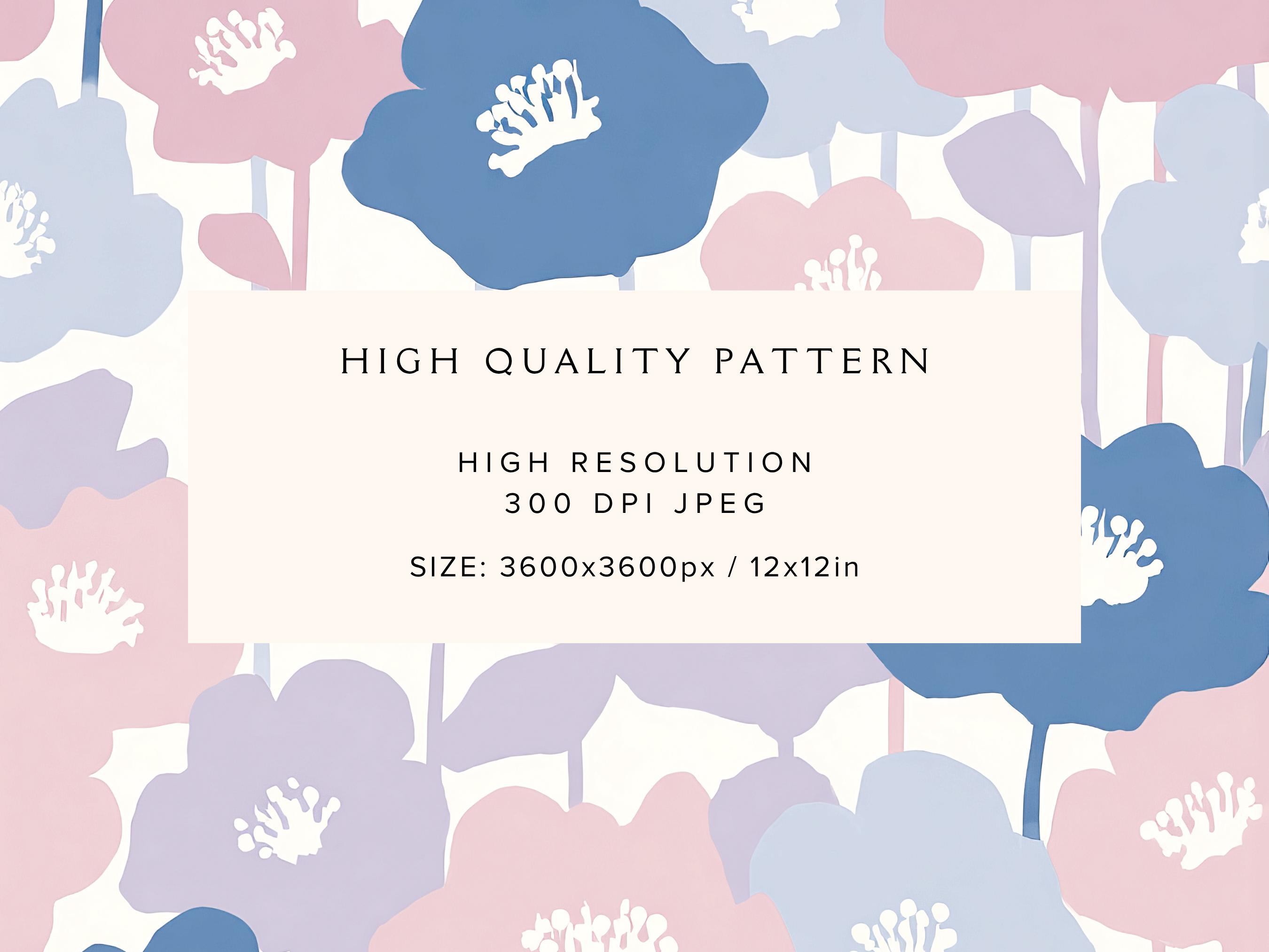 Blush Floral Seamless Pattern | Pastel Pink Blue Flower Digital Paper ...