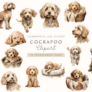 Kakadu Clipart | Hund Png | Aquarell Clipart | Hund Sublimation | Hund Aquarell | Hunde Illustrationen | Welpe | Kartengestaltung | Kommerziell