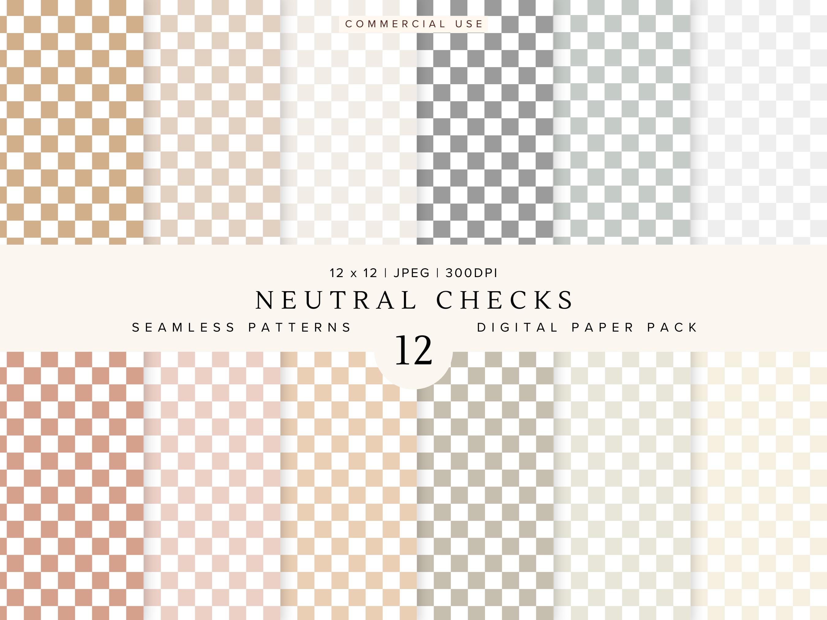 Check Seamless Pattern | Boho Digital Paper File | Neutral Aesthetic ...