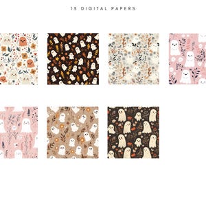 Pu&ograve; includere: 15 carte digitali con un simpatico motivo a fantasmi con accenti floreali in vari colori, tra cui rosa, marrone e bianco.