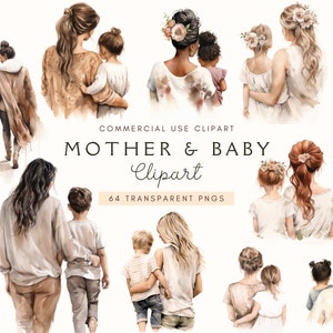 Mutter und Tochter | Muttertag Clipart | Baby Clipart | Png Illustrationen | Muttertag | Mutter Sohn Clipart | Mama Clipart | Familie