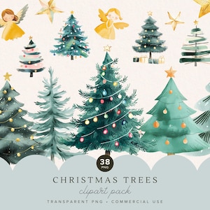 Whimsical Christmas Tree Clipart | Minimalist Winter Decor | Illustration | Festive PNG Graphic | Holiday Craft | Scrapbooking | Card Making