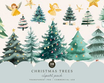 Whimsical Christmas Tree Clipart | Minimalist Winter Decor | Illustration | Festive PNG Graphic | Holiday Craft | Scrapbooking | Card Making