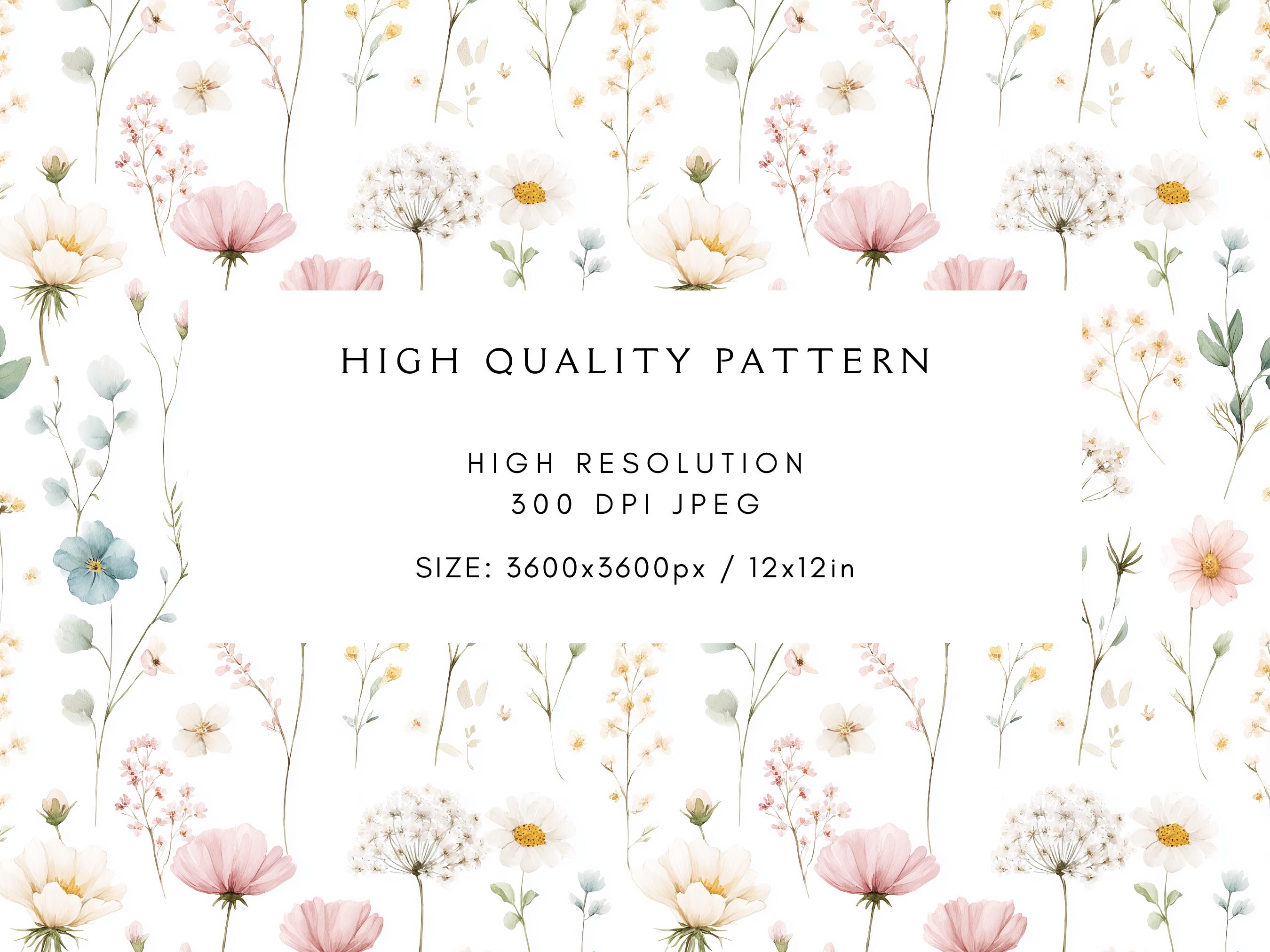 Wildflowers Pastels Seamless Pattern | Boho Flowers | Digital Paper for ...
