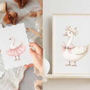 Silly Goose Baby Shower Clipart | Pink Goose With Balloon | Watercolor ...